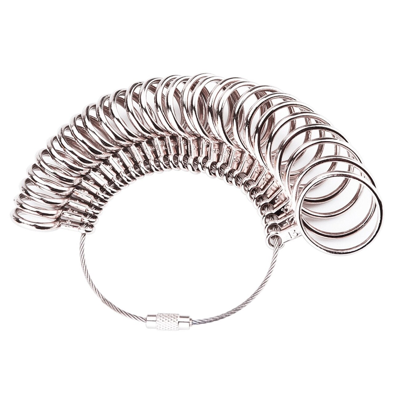 27 Pieces Stainless Steel Finger Sizer Measuring Ring Tool, Size 1-13 with Half Size,